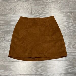 Abercrombie & Fitch Elegant Brown Vegan Suede Mini Skort